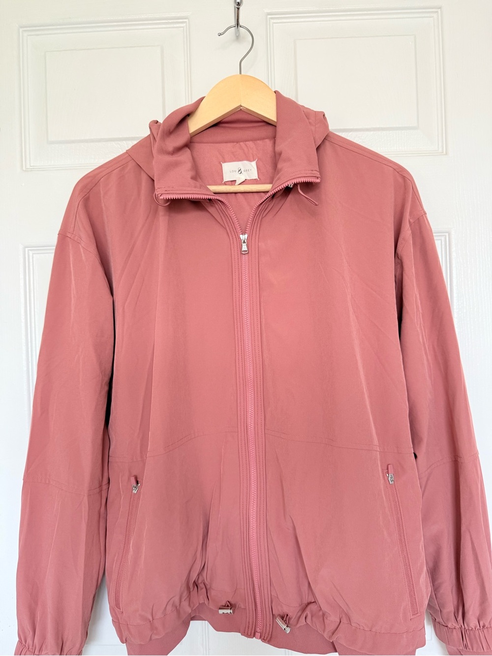 Lou & Grey Hooded Utility Jacket in Dusty Rose